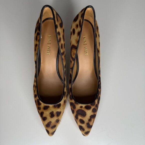 Nine West Margot Leopard Print Haircalf Kitten Heel Pumps 7.5 NWT - Picture 7 of 12